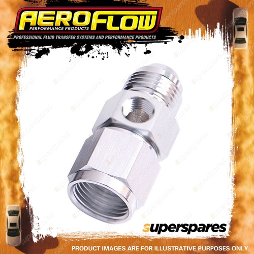 Aeroflow Straight Female To Male With 1/8" NPT Adapter Port Silver -3 AN