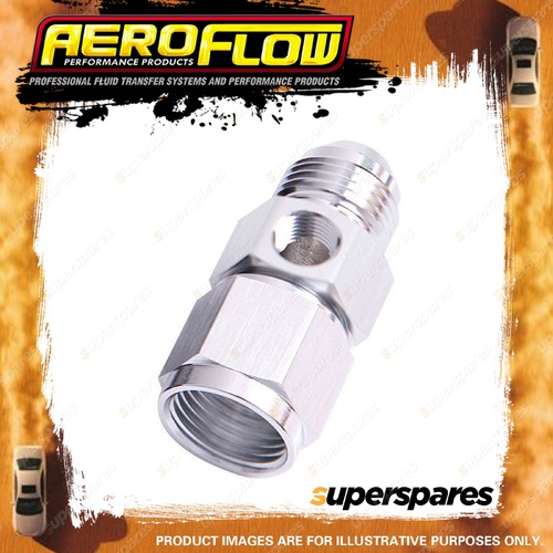 Aeroflow Straight Female To Male With 1/8" NPT Adapter Port Silver -8 AN