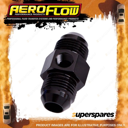 Aeroflow Straight Male To Male With 1/8" NPT Adapter Port Black -3 AN