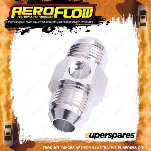 Aeroflow Straight Male To Male With 1/8" NPT Adapter Port Silver -3 AN