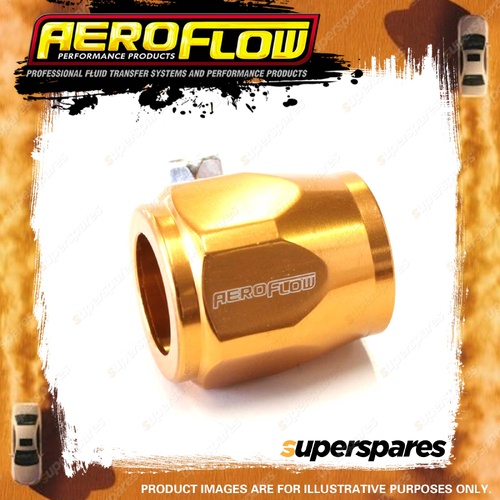 Aeroflow Hex Hose Finisher / Hose End Gold I.D 20.6 13/16" Suit -10 AN Hose