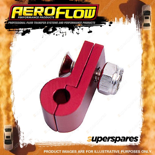 Aeroflow Single Billet P Style Clamp To suit 6.4mm 1/4" Hard Line - Red