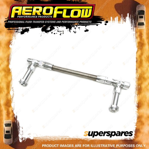 Aeroflow Carburettor Inlet Rail Kit -8AN Dominator suit Holley Fuel Line Silver