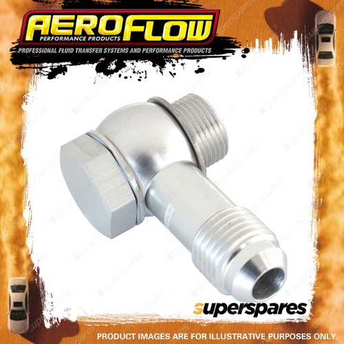 Aeroflow Alloy Banjo Fitting With Bolt for Holley/Fitech -6 AN Silver