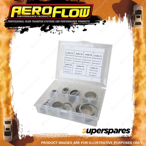 Aeroflow Alloy Crush Washer Metric Kit Sizes Include M6 To M24 - 10 Pack