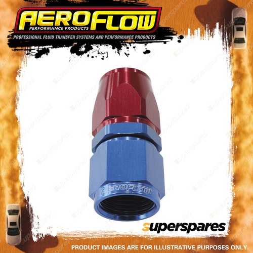 Aeroflow 570 Series One Piece Full Flow Hose End Blue/Red Straight -20 AN