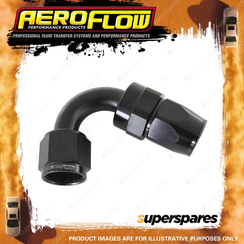 Aeroflow 200 Series Hose End PTFE Hose Fitting Black 120 Degree -12 AN