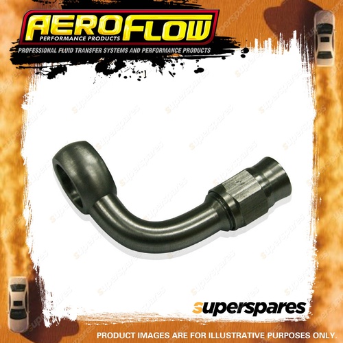 Aeroflow Stainless Steel 90 Deg Banjo 11.2mm 7/16" Banjo To -3 Teflon Hose End