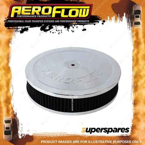 Aeroflow Chrome Air Filter Assembly Air Cleaner 9" X 2" 5-1/8" Neck Washable