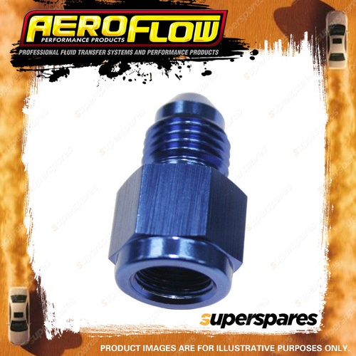 Aeroflow Straight Female NPT To Male Adapter 1/8" To -3AN Blue Finish