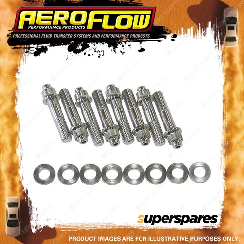 Aeroflow Blower Stud Kit 2.5 Inch Total Length Silver Studs And Nuts