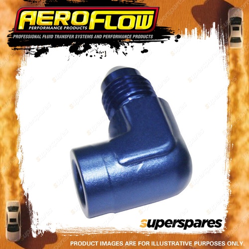 Aeroflow 90 Degree Female NPT To Male Adapter 1/8" To -3AN Blue Finish