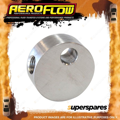 Aeroflow Stainless Steel Female Round T-Block 3x3/8"-24 Convex Tee W/ Mount Tab