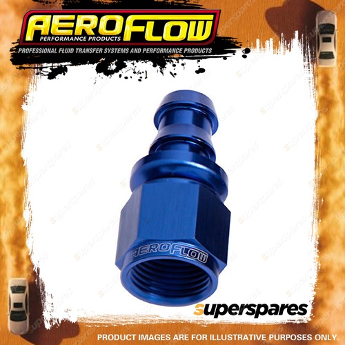 Aeroflow Full Flow One Piece Tight Radius Push Lock Hose End Blue Straight -6