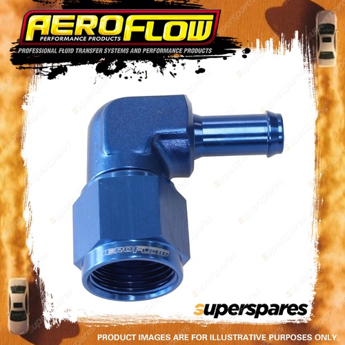 Aeroflow 90 Degree Hose Barb Pipe Fitting -8 AN To 3/8" Blue Finish