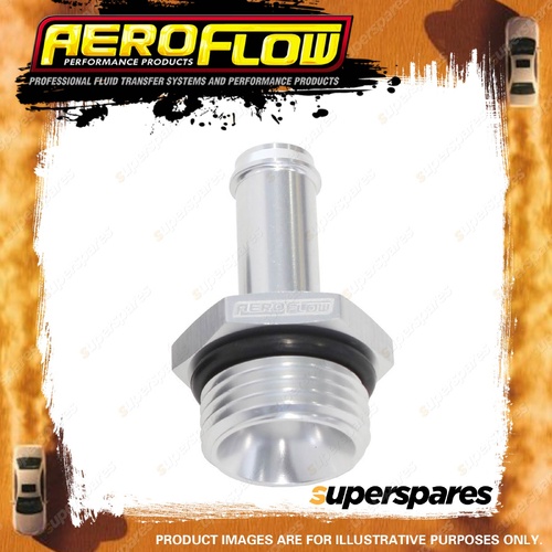 Aeroflow Silver ORB to Push On Barb Fitting -6 ORB to 6.35mm 1/4" AN