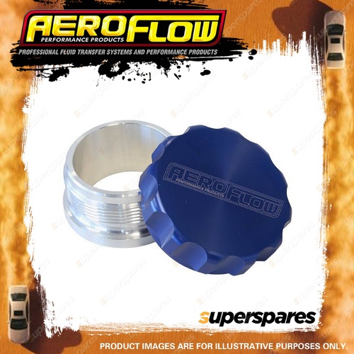 Aeroflow Brand 25.4mm 1" Billet Alloy Weld On Filler with Blue Cap