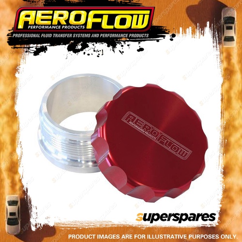 Aeroflow Brand 38.1mm 1-1/2" Billet Alloy Weld On Filler with Red Cap