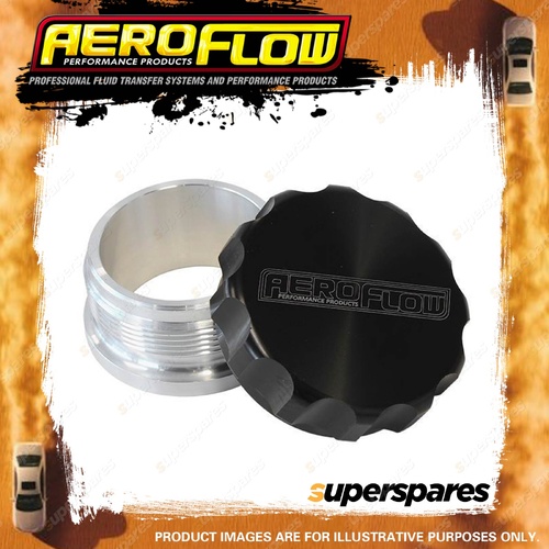 Aeroflow Brand 50.8mm 2" Billet Alloy Weld On Filler with Black Cap