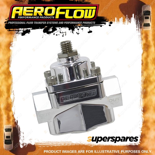 Aeroflow Billet 2-Port Fuel Pressure Regulator With -8 ORB Ports Polished Finish