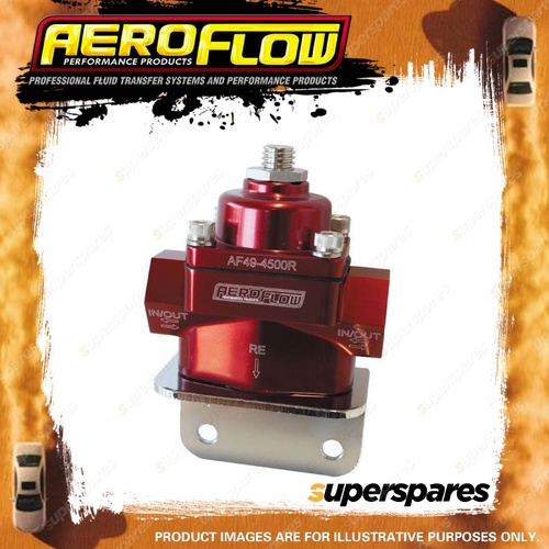 Aeroflow Billet Bypass 2-Port Fuel Pressure Regulator With 3/8" NPT Ports Red