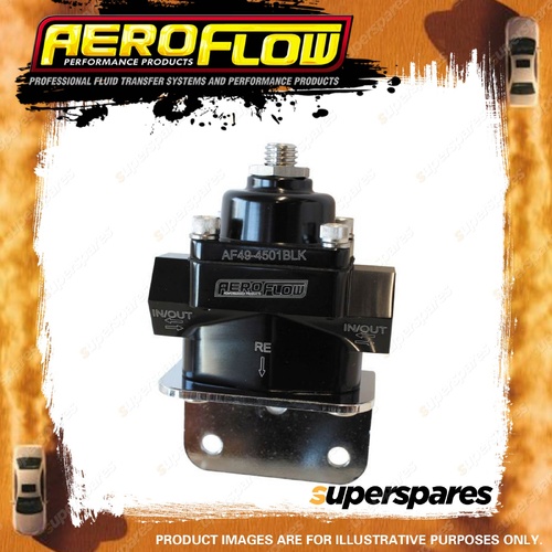 Aeroflow Billet Bypass 2-Port Fuel Pressure Regulator With -8 ORB Ports Black