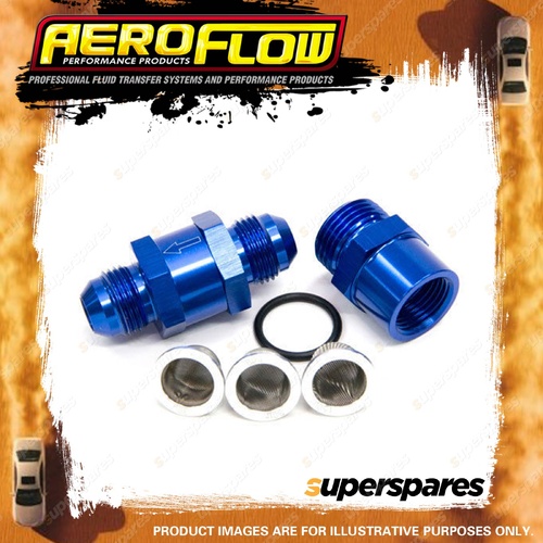 Aeroflow -6An Inline Fuel & Oil Filter Blue 3 X Filter 30 80 150 Micr