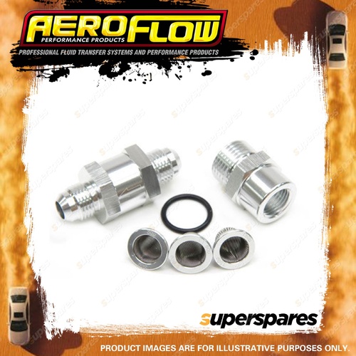 Aeroflow -6An Inline Fuel & Oil Filter Silver 3X Filter 30 80 150 Mic