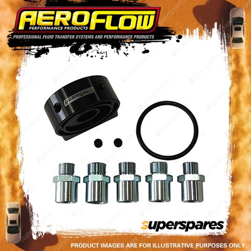 Aeroflow Billet Oil Cooler Sandwich Adapter With 2 X 1/8" NPT Ports