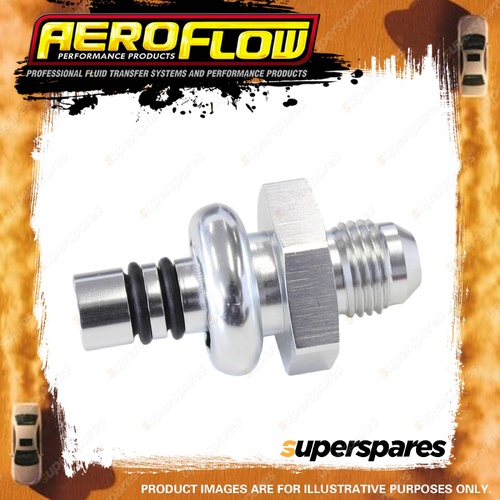 Aeroflow Regulator Adapter -6 AN 7/16" Shank Silver Finish for Ford Efi