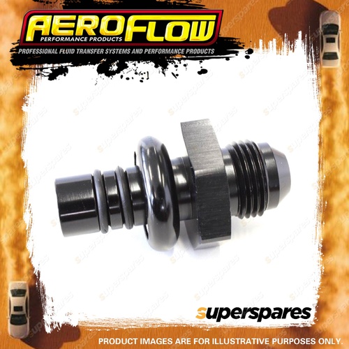 Aeroflow Regulator Adapter -8 AN 9/16" Shank Black Finish for Ford Efi