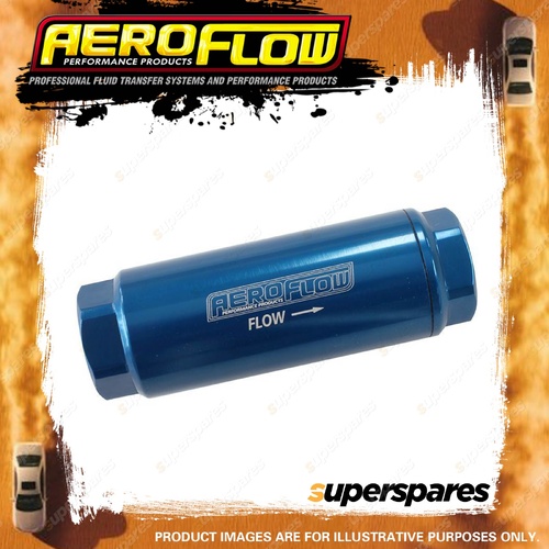 Aeroflow 10 Micron Pro Filter With -8 AN ORB Ports Blue Finish 3-1/2" X 1-1/4"