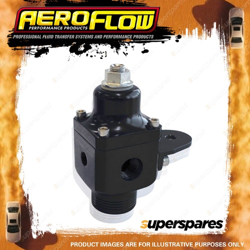 Aeroflow Billet 2 Port Carburettor Fuel Pressure Regulator -8 ORB Black Finish