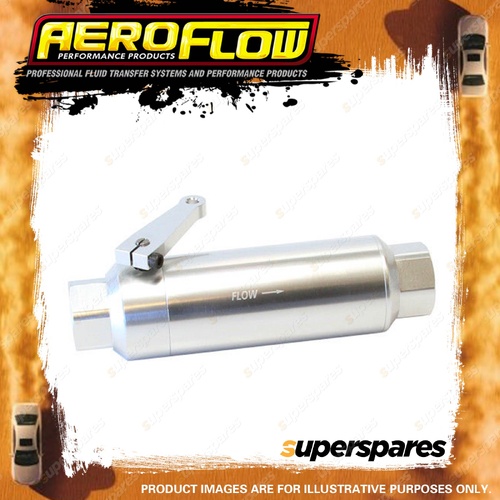 Aeroflow 60 Micron Pro Filter With Ball Valve Silver -12 ORB Ports. 5.5" X 2"