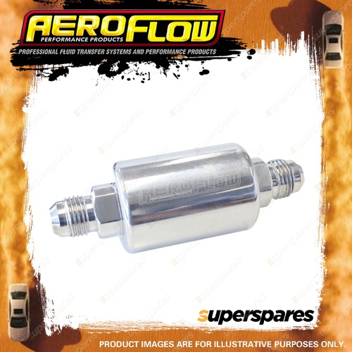 Aeroflow Billet Fuel Filter -6 AN Polished 40 Micron Stainless Steel Element