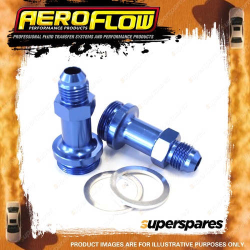 Aeroflow Carburettor Adapter 7/8" -20 To -6 AN Long Blue Suit Holley Inlet Feed