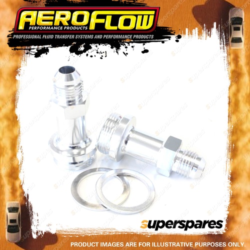 Aeroflow Carburettor Adapter Male 7/8" To -6 AN 1-3/4" Long Silver