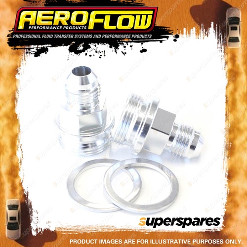 Aeroflow Carburettor Adapter 7/8" To -6 AN Short Silver Suit Holley Inlet Feed