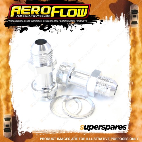 Aeroflow Carburettor Adapter 7/8" -20 To -8 AN Silver Suit Holley Inlet Feed