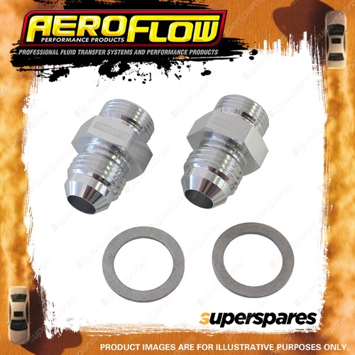 Aeroflow Carburettor Adapter 9/16"-24 To -8 AN Short Silver Finish AF701-06S