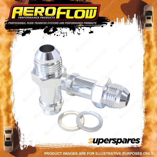 Aeroflow Carburettor Adapter 9/16"-24 To -8 AN Short Silver Finish AF701-08S