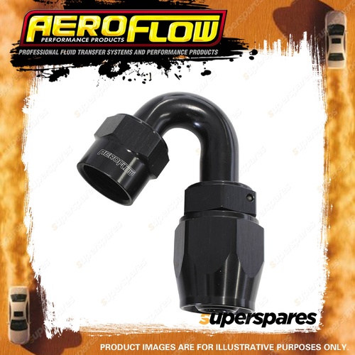 Aeroflow 150 Degree Kryptalon One Piece Full Flow Swivel Hose End Black -12 AN