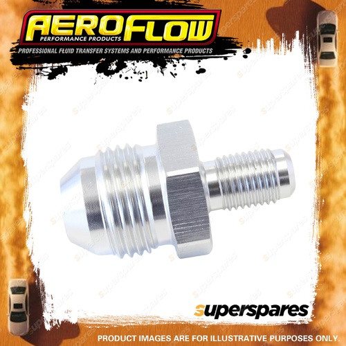 Aeroflow Inverted Seat Adapter Fitting Silver Thread 3/8"-24 Inv -8 AN