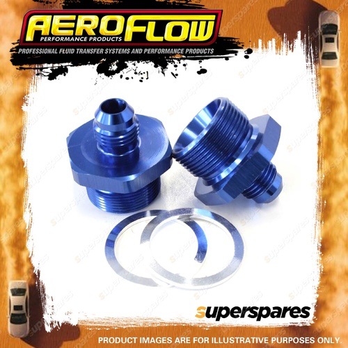 Aeroflow Carburettor Adapter Male -6 AN To 1" X 20 Blue for Quadrajet Inlet Feed