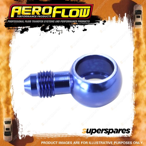 Aeroflow Brand Alloy An Banjo Fitting 14mm or 9/16" to -4 Blue Finish