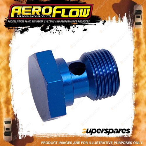 Aeroflow Brand Alloy Banjo Bolt 3/8" - 20 Blue Finish Hose Fitting