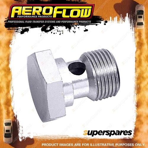 Aeroflow Brand Alloy Banjo Bolt 3/8" - 20 Silver Finish Hose Fitting