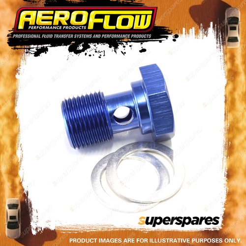 Aeroflow Brand Alloy Banjo Bolt 5/8" - 20 Blue Finish Hose Fitting