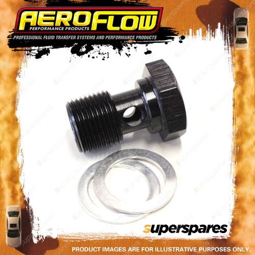 Aeroflow Brand Alloy Banjo Bolt 5/8" - 20 Black Finish Hose Fitting