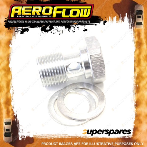 Aeroflow Brand Alloy Banjo Bolt 5/8" - 20 Silver Finish Hose Fitting